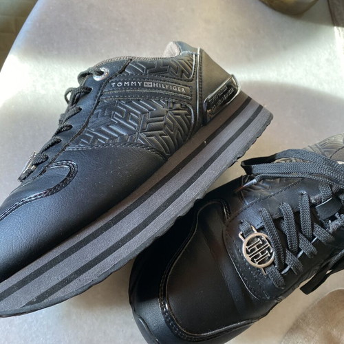 Tommy Hilfiger black platform sneakers