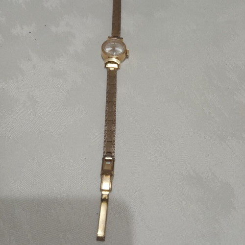 Fludo wristwatch used, women's, wind-up, gold color, steel 1000
