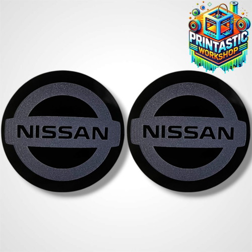 Nissan 69mm Gloss Black Plexiglass Cup Holder Covers new set of 2