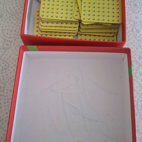 Memo English board game used, 64 cards