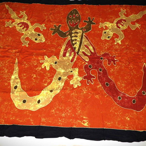 Batik Painting On Cloth Handmade Pareo Scarf Multicolor
