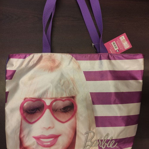 Barbie fabric shoulder bag pink and purple new