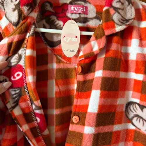Fleece pajama set thick orange new XXXL