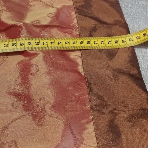 Decorative Living Room Table Runner 80x80 cm, Brick Copper with Gold Embroidery and Tassels