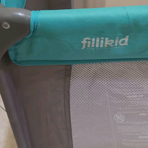 Fillikid playpen used with Greco strom mattress
