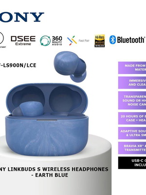 Запечатани ANC multipoint Sony LinkBuds S Bluetooth Handsfree слушалки с зарядно калъфче