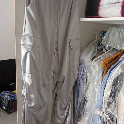 Shein cargo pants and top set like new, silver