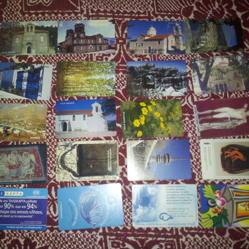 Phone cards used, pack of 20 pieces
