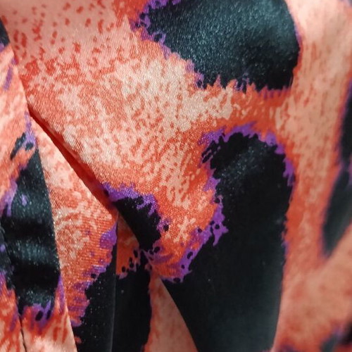 Dancing Leopard satin dress size M, new, black and orange