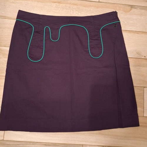 Skunkfunk skirt purple with green piping like new, size Large