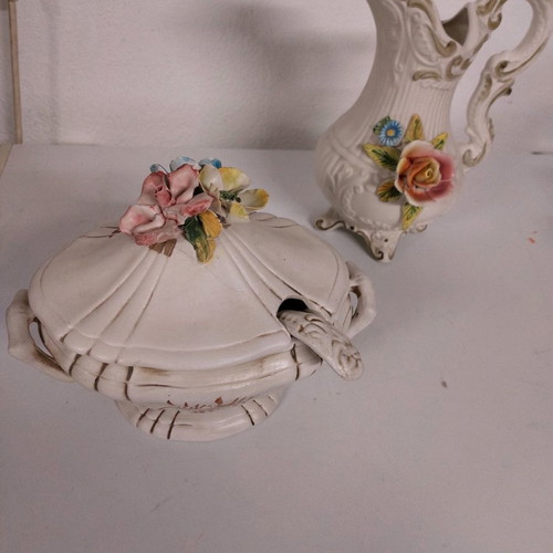 Pitcher set 26 cm and small tureen 20×24 cm used vintage Italy