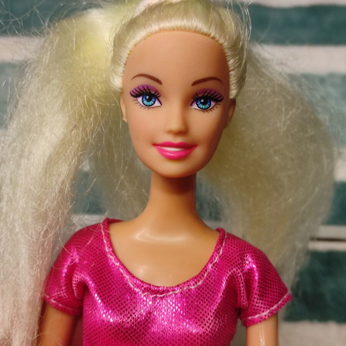 Barbie doll Mattel used with stains on dress