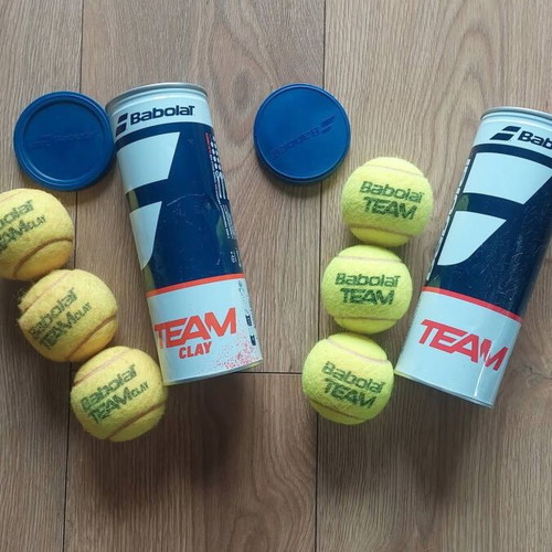 Sports equipment set used, tennis balls Babolat