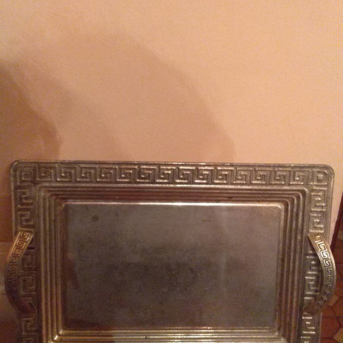 Old serving tray used with meanders 46x33 cm