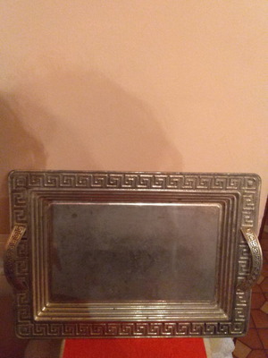 Old serving tray used with meanders 46x33 cm