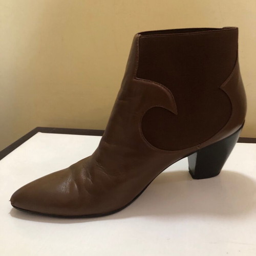 Walter Steiger brown leather ankle boots used, size 41