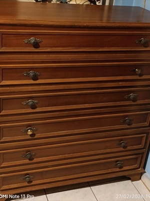 Chest of drawers with six beech wood drawers like new