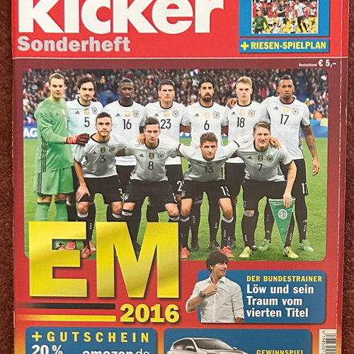 Kicker Euro 2016 tribute with Germany national team giant poster like new