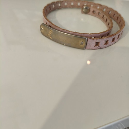 Estée Lauder x Dukas Pink Ribbon 2017 bracelet used, pink leather
