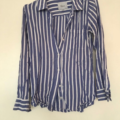 Rails shirt 100% rayon like new, white and blue