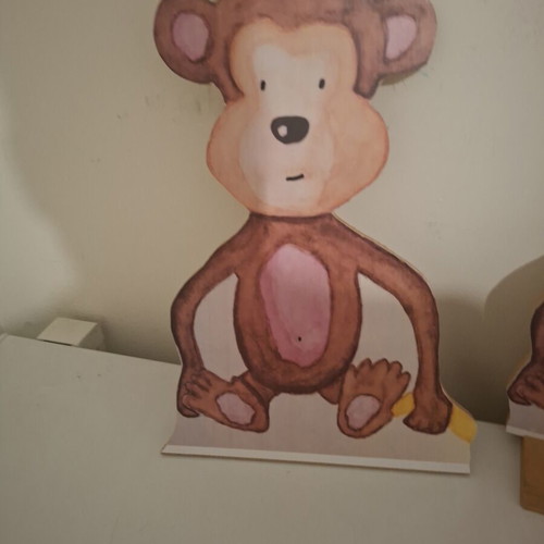 Wooden monkey figures, set of 3, 40 cm each