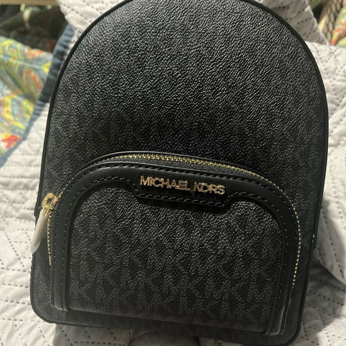Michael Kors Extra-Small Signature Logo backpack like new, black