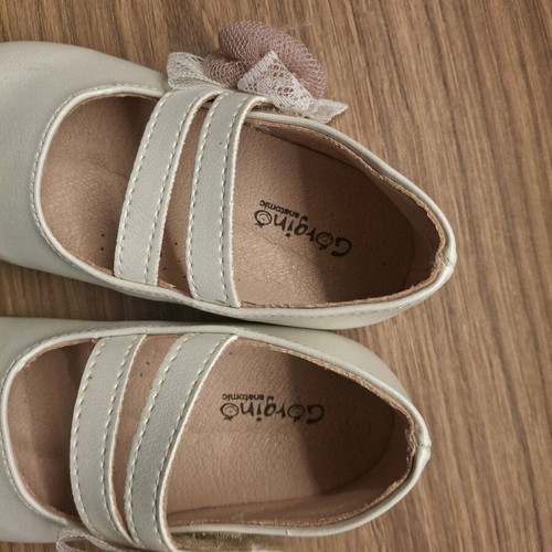 Baptism shoes all leather pearl color like new