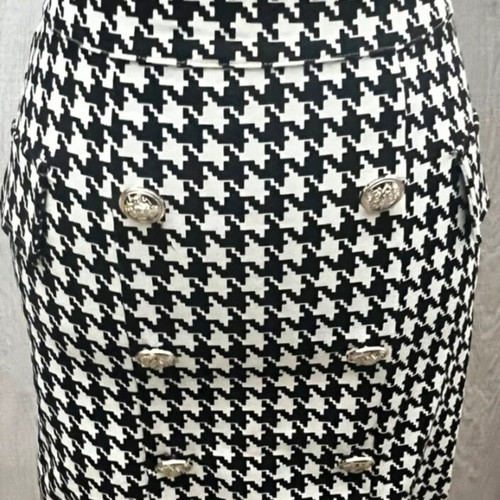 Black and white suit new one size with silver buttons
