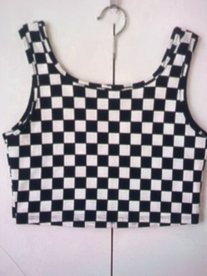 Shein summer crop top, black and white