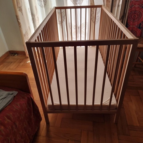IKEA Baby Cot used with mattress and accessories