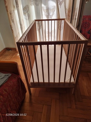 IKEA Baby Cot used with mattress and accessories