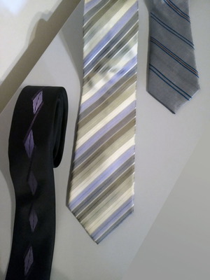 Branded silk men's ties set of 3, like new