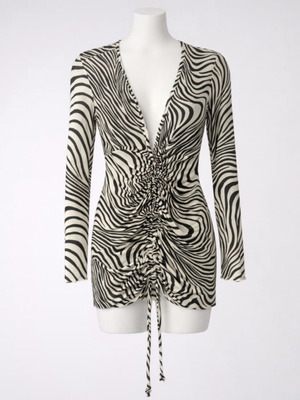 Monokini swimsuit and mesh beach dress set new, black and white