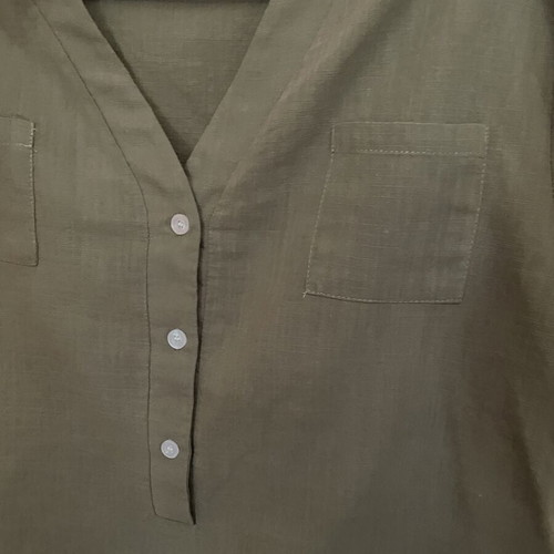 Cotton women's blouse, size large, green