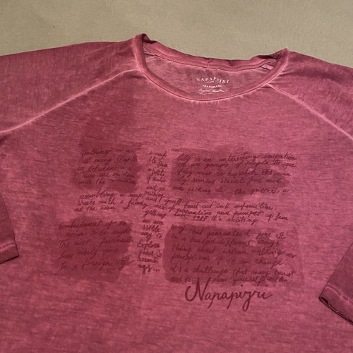 Napapijri women's t-shirt used, pink with 3/4 sleeve