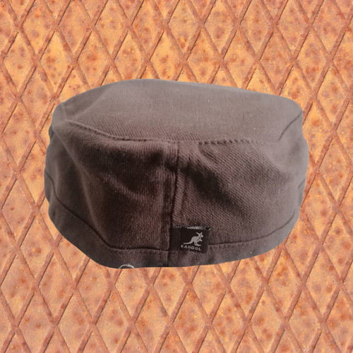 Kangol Army Style Hat like new, children's medium, brown cotton twill
