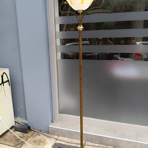 Floor lamp used, Italian vintage with dimmer, 1.86m height