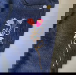  Orchestra σκούρο μπλε jeans με κεντημένα λουλουδια 9-12 μηνών