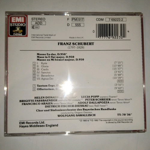 Frans Schubert Messe Es-Dur CD used, classical music