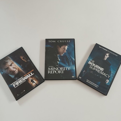 Action thriller DVD set Firewall, Minority Report, The Bourne Supremacy like new