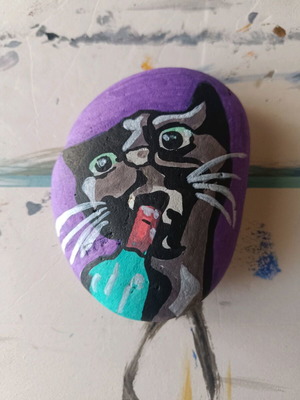 Painted stone new with acrylic colors