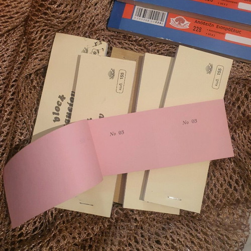 Receipt and cash register blocks new, pack of eight