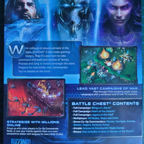 Starcraft II Battle Chest for PC like new without CD key