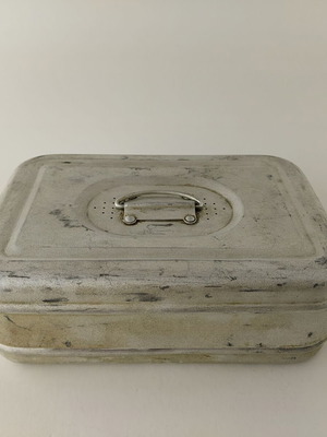 Old medical aluminum sterilization box used