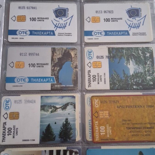 Rare phone cards used, pack of 40, 1993-1995