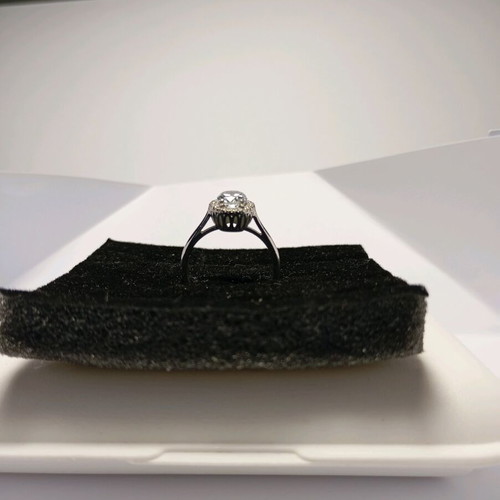 Silver 925 Ring with White Topaz 6x8 and Zirconia new