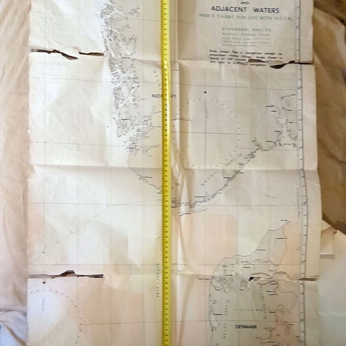 British Islands Vintage Naval Chart used, 1946