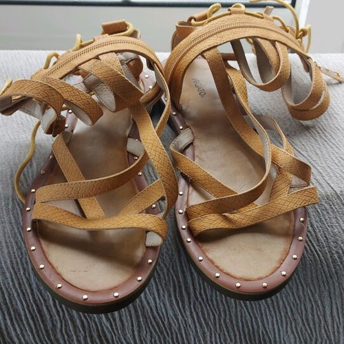 Migato Gladiator Sandals Size 37 Like New Beige