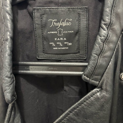 Zara μαύρο πανωφόρι μπουφάν biker γνήσιο δέρμα μεταχειρισμένο