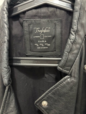 Zara μαύρο πανωφόρι μπουφάν biker γνήσιο δέρμα μεταχειρισμένο